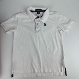 U.S. Polo Assn. Boys White Polo Shirt Short Sleeve Size S 6-7 Cotton Cla